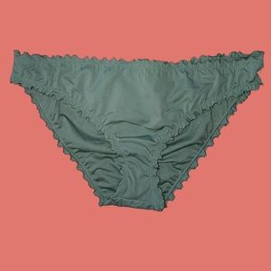 Shade And Shore Green Ruffled Bikini Bottom